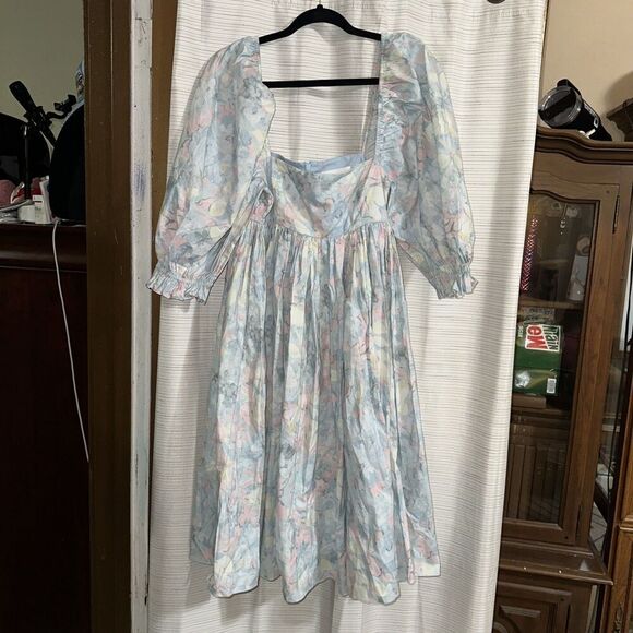 Selkie The MONET puff Dress Mini Cotton M Revolve Cottagecore Fairycore - Picture 4 of 9